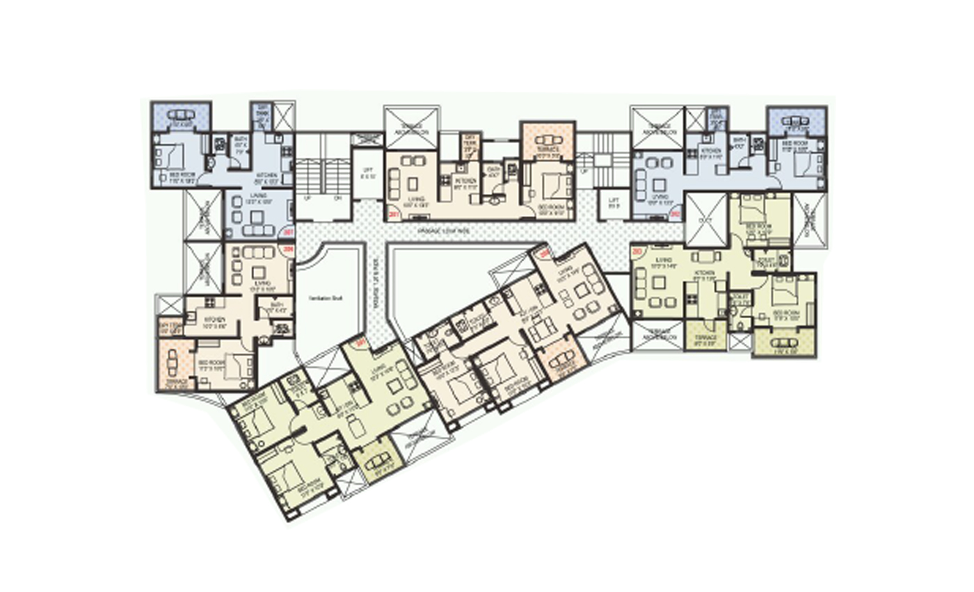 Sahil Om Park Moshi - 2nd, 4th, 6th, 8th, 10th Floor Plan 